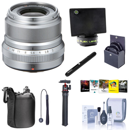 Fujifilm XF 23mm f/2 R WR Lens, Silver with Premium Accessories Kit