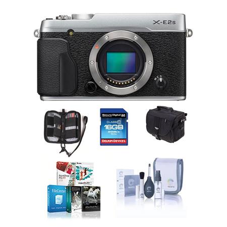 Fujifilm X-E2S Mirrorless Digital Camera Body, Silver - Bundle With Camera  Bag, 16GB SDHC Card, Cleaning Kit, Memory Wallet, Software Package