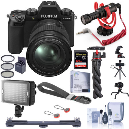 Fujifilm X S10 Camera Xf 16 80mm F 4 R Ois Lens Bundle With Vlogger Kit V