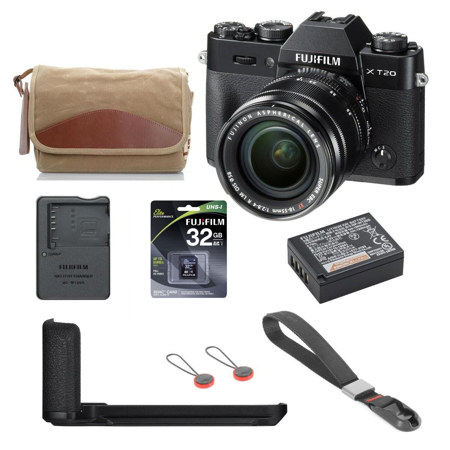 Fujifilm X-T20 Mirrorless Camera w/XF 18-55mm F2.8-4 R Lens, Black W/Acc Bundle