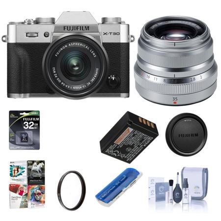 Fujifilm X T30 Mirrorless Camera Silver W Fuji Xf 35mm F 2 R Wr