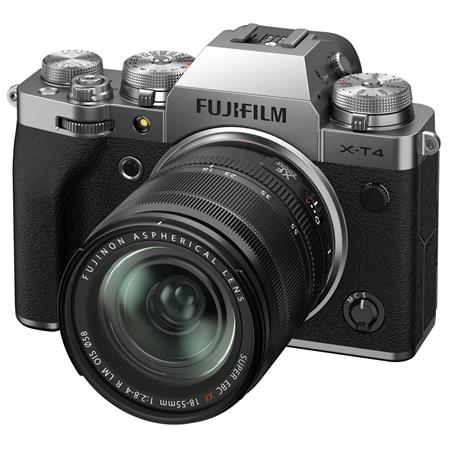 Fujifilm X-T4 26.1MP Mirrorless Digital Camera with XF 18-55mm f/2.8-4 R LM  OIS Lens, Silver