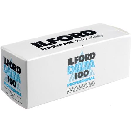 ISO 100 Ilford 1743399 Delta Pro 100 120 Fine Grain Medium Speed 120 Size Black and White Film