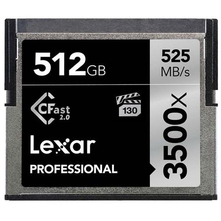 Lexar 128GB Professional 3500x CFast 2.0 Memory Card Up to 525MB/s Read Speed 
