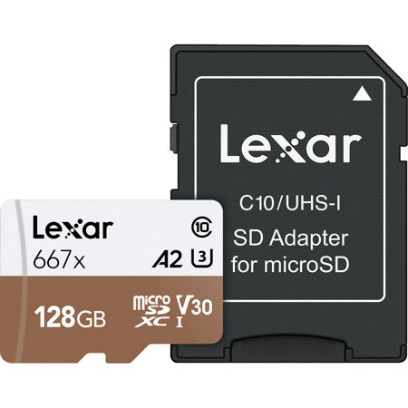 Lexar 128gb Professional 667x Class 10 Uhs I Microsdxc Memory Card Sd Adapter Lsdmi128bna667a