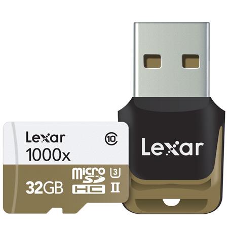 Lexar 32GB Professional 1000x UHS-Micro SDHC Classe II 10 U3 3D 4K Scheda di memoria 