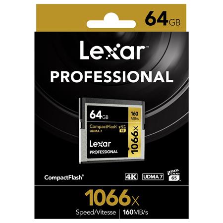 Lexar Professional 64GB 1066x Speed 160MB/s UDMA 7 CompactFlash Memory Card 