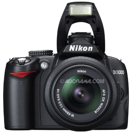 Nikon D3000 10.2 MP Digital SLR Camera w/18-55mm DX VR, Refurb by Nikon #25462 B