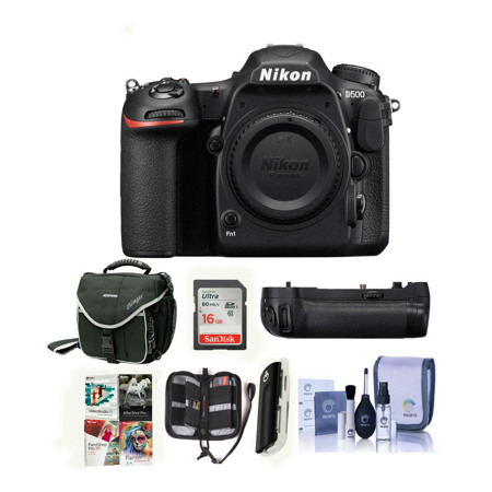 Nikon D500 Dslr Body With Nikon Mb D17 Battery Grip And Accessory Bundle 1559 G