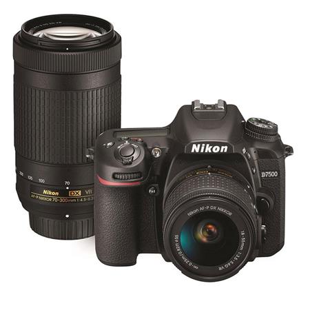 Nikon D7500 DSLR w/AF-P DX NIKKOR 18-55mm VR & 70-300 ED VR Lenses ...