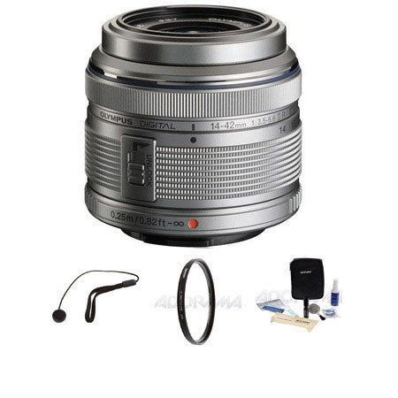 Olympus M Zuiko Digital 14 42mm F 3 5 5 6 Ii R Lens Silver Bundle Vsu000 K
