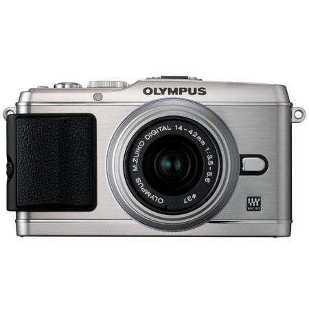 Olympus E-P3 Pen Mirrorless Digital Camera, Silver, with M. Zuiko 14-42mm  II R f/3.5-5.6 Silver Lens