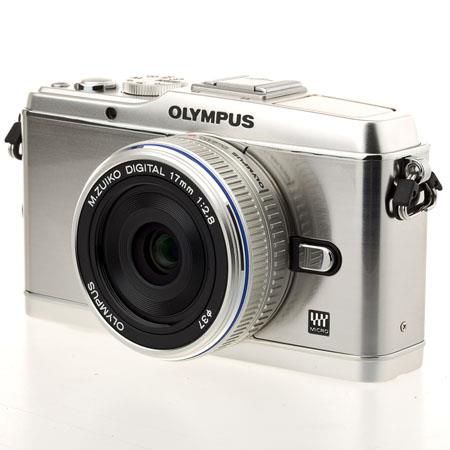 Olympus E-P3 Pen Mirrorless Digital Camera, Silver with M.Zuiko 17mm f/2.8  Silver Lens
