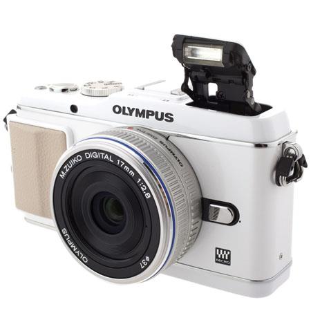 Olympus E-P3 Pen Mirrorless Digital Camera, White, with M.Zuiko 17mm f/2.8  Silver Lens