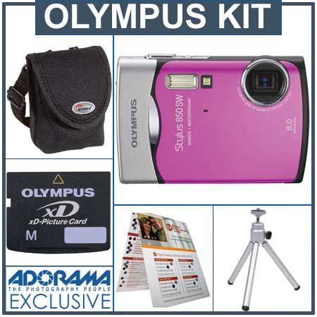 Olympus Stylus 850 SW Digital Silver Camera Kit, with 1 GB xD Picture Memory Card, Camera Bag, Table Top Tripod, EZ Digital Photography Guide Card IOMS850SWPK