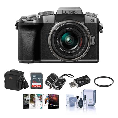 Panasonic Lumix DMC-G7 Mirrorless Camera w/14-42mm Lens Silver w 