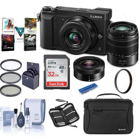 Panasonic Lumix DMC-GX85 Mirrorless w/12-32mm 45-150mm Lenses W/Free Acc Kit DMC-GX85WK A