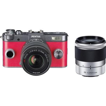 Pentax Q-S1 Mirrorless Digital Camera with 5-15mm Standard Zoom Lens &  15-45mm F2.8 Telephoto Zoom Lens, Shake Reduction, 3-inch LCD Monitor, 5  FPS, 