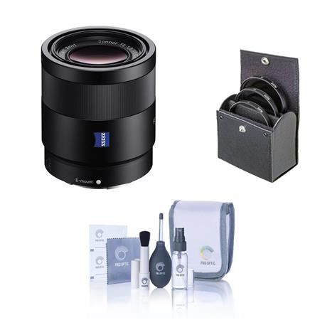 Sony Sonnar T* FE 55mm f/1.8 ZA Lens for Sony E, Bundle with 49mm UV Slim  Filter, Cleaning Kit