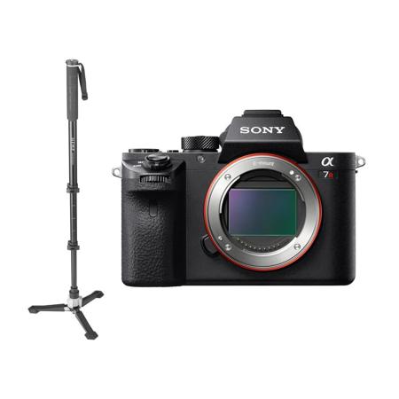 Sony a7R II Alpha Full Frame Mirrorless Digital Camera Body With Libec  HFMP Hands-Free Monopod with Carrying Case