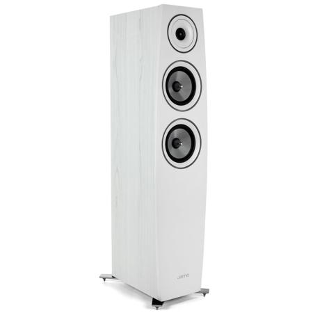 white floor standing speakers