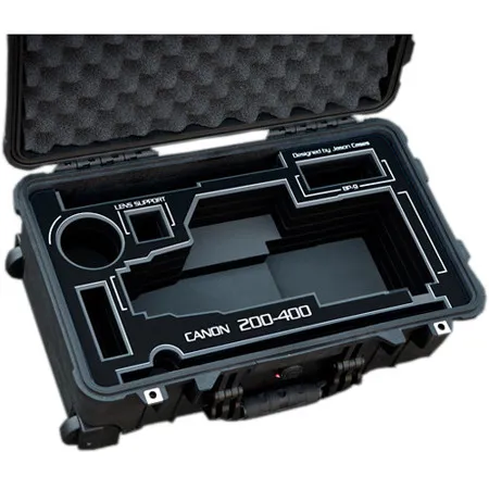 Jason Cases Protective Case with Foam for Canon 200-400mm Lens, Black Overlay
