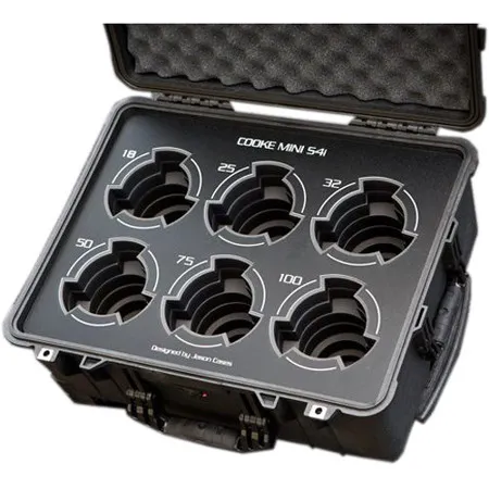 Jason Cases Protective Case for 6x Cooke mini S4/i Prime Lenses, Black Overlay