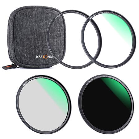 K&F Concept 82mm 3-Piece Magnetic Lens Filter Kit with MCUV, CPL and ND1000  HD Filters