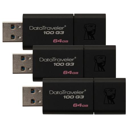 DT100G3/64GB Kingston Digital 64GB 100 G3 USB 3.0 DataTraveler