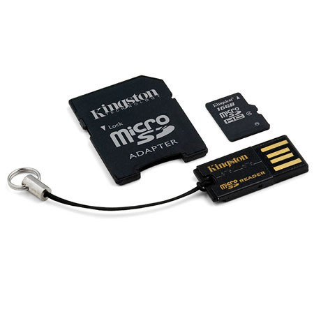 Kingston 16GB Class 4 SDHC Memory Card + Adapter
