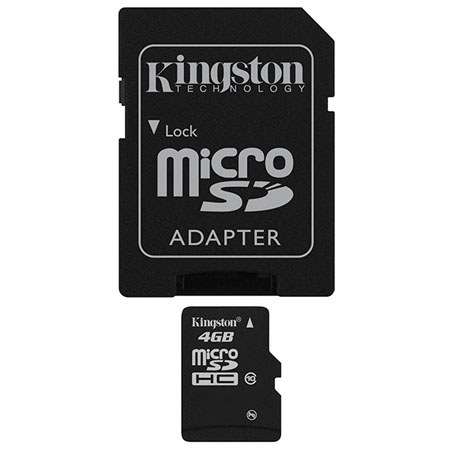 Kingston 4GB Class 10 SDHC Memory Card + SD Adapter