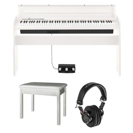 Korg LP-180 88 Keys Digital Piano, White With Piano Bench, White