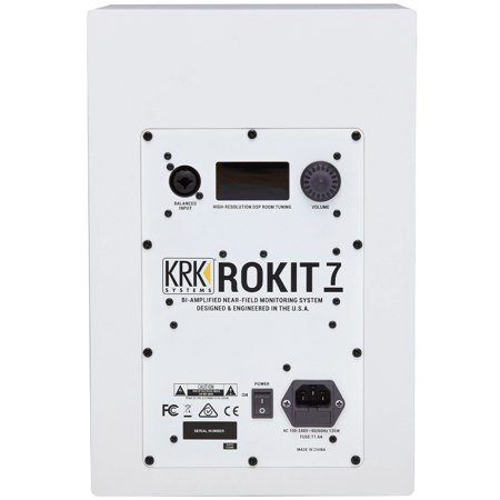 KRK ROKIT RP7G4WN G4 7 Bi-Amped Studio Monitor DSP Speaker White w//AxcessAbles Isolation Pads Audio Cables and eStudioStar Polishing Cloth