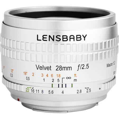 Lensbaby Velvet 28 28mm f/2.5 Lens for Nikon F, Silver LBV28SEN