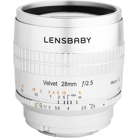 Lensbaby Velvet 28 28mm f/2.5 Lens for Nikon Z, Silver LBV28SENZ