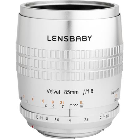 Lensbaby Velvet 85 85mm f/1.8 Lens for Nikon Z, Silver LBV85SENZ