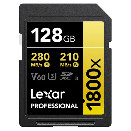 ドラヒカード Lexar GOLD Series Professional 1800x 128GB UHS-II SDXC Memory Card