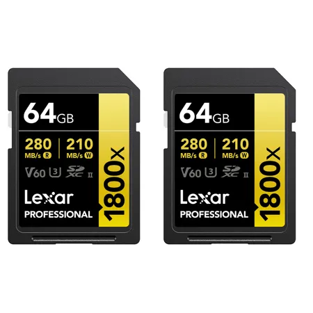 Lexar GOLD Series Professional 1800x 64GB UHS-II SDXC Memory Card