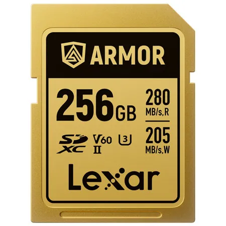 Lexar Professional ARMOR GOLD 256GB UHS-II V60 SDXC Memory Card