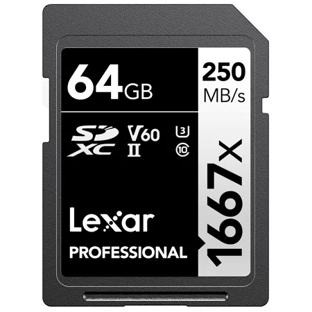 Lexar SILVER Series Professional 1667x 64GB UHS-II SDXC Memory