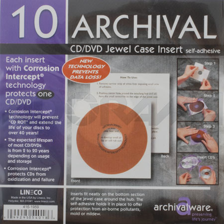 lineco 4161959 archival jewel case insert pack of 10 4161959 cd case inserts