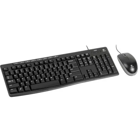 Logitech MK200 Wired Combo Keyboard and Mouse, Black