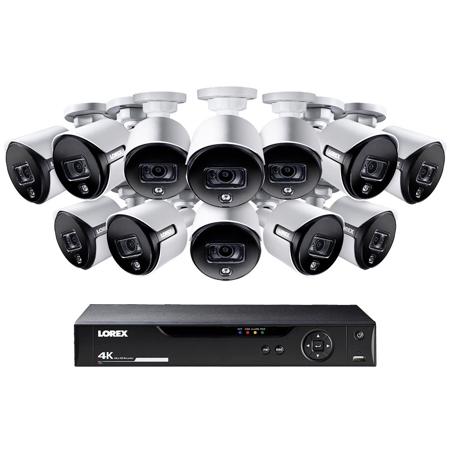 Lorex 4K Ultra HD 16 Channel Security System with 3TB HDD DVR and 12 Active Deterrence 4K (8MP) Bullet Cameras