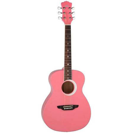Luna 3/4 Acoustic Guitar - Luna Aurora Borealis 3 4 Size Acoustic Guitar Pink Pearl Ar Bor Pnk