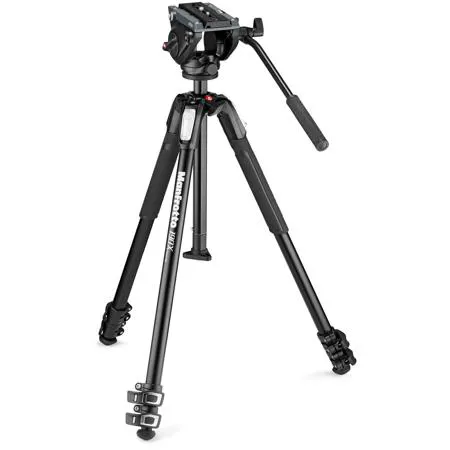 Manfrotto 190X 3-Section Aluminum Tripod with MVH500AH Fluid Video