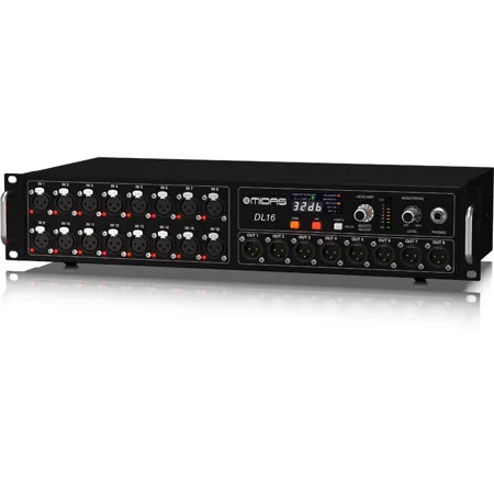 Midas DL16 16 Input and 8 Output Stage Box with 16 Midas Mic