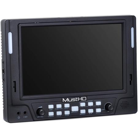 MustHD M702S 7" IPS Full HD On-Camera Field Monitor for Professional Videographers, 1920x1200, 3G-SDI/HDMI/Composite, with Power Adapter, and F970 Battery Plate