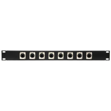 My Custom Shop 8XRJ45 8-Port RJ45 CAT5e Feed-Through Panel w/Neutrik NE8FDP, 1RU
