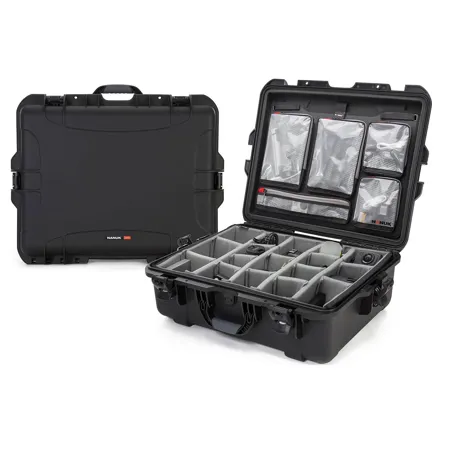 Nanuk 945 Hard Case with Lid Organizer and Divider for Camera, Black, Open Box
