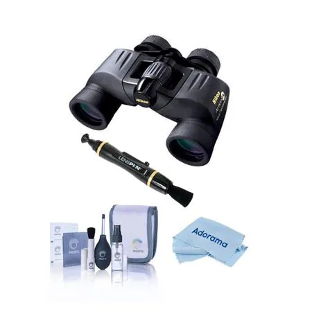 Nikon 7x35 Action Extreme ATB Porro Prism Binocular, Black, Bundle
